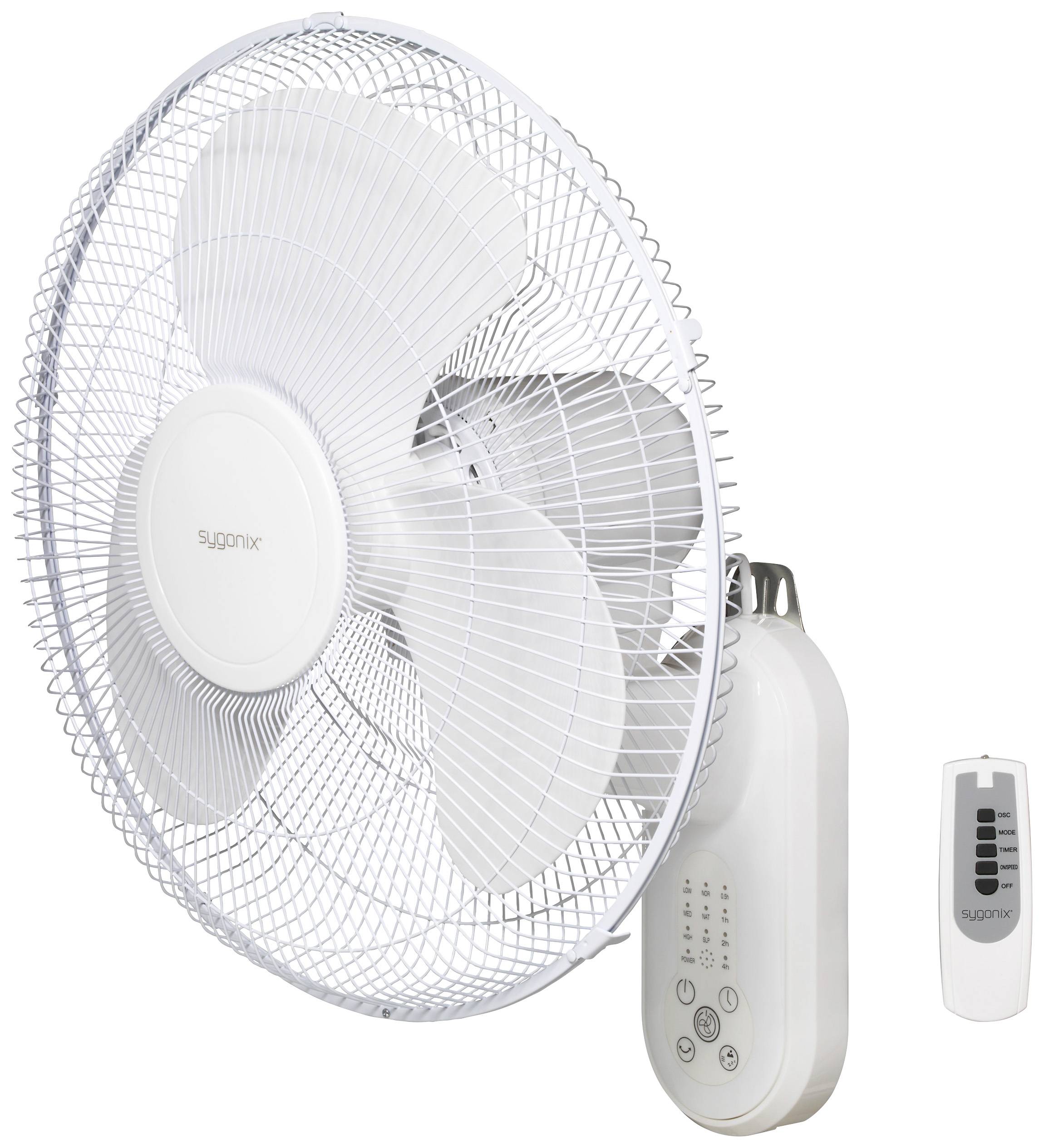 Sygonix Wandventilator 45 W (L x B x H) 335 x 535 x 430 mm Weiß Oszillierend, mit Fernbedienung, Timer