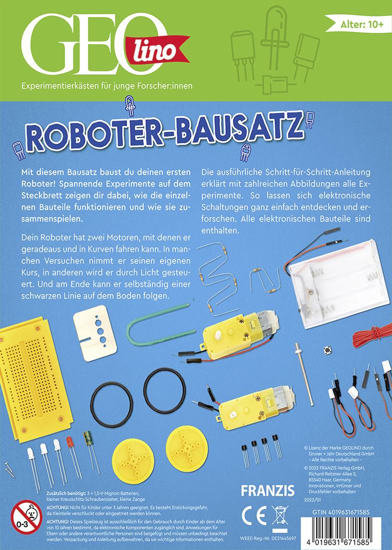 Franzis Verlag Roboter Bausatz GEOlino Bausatz 67158