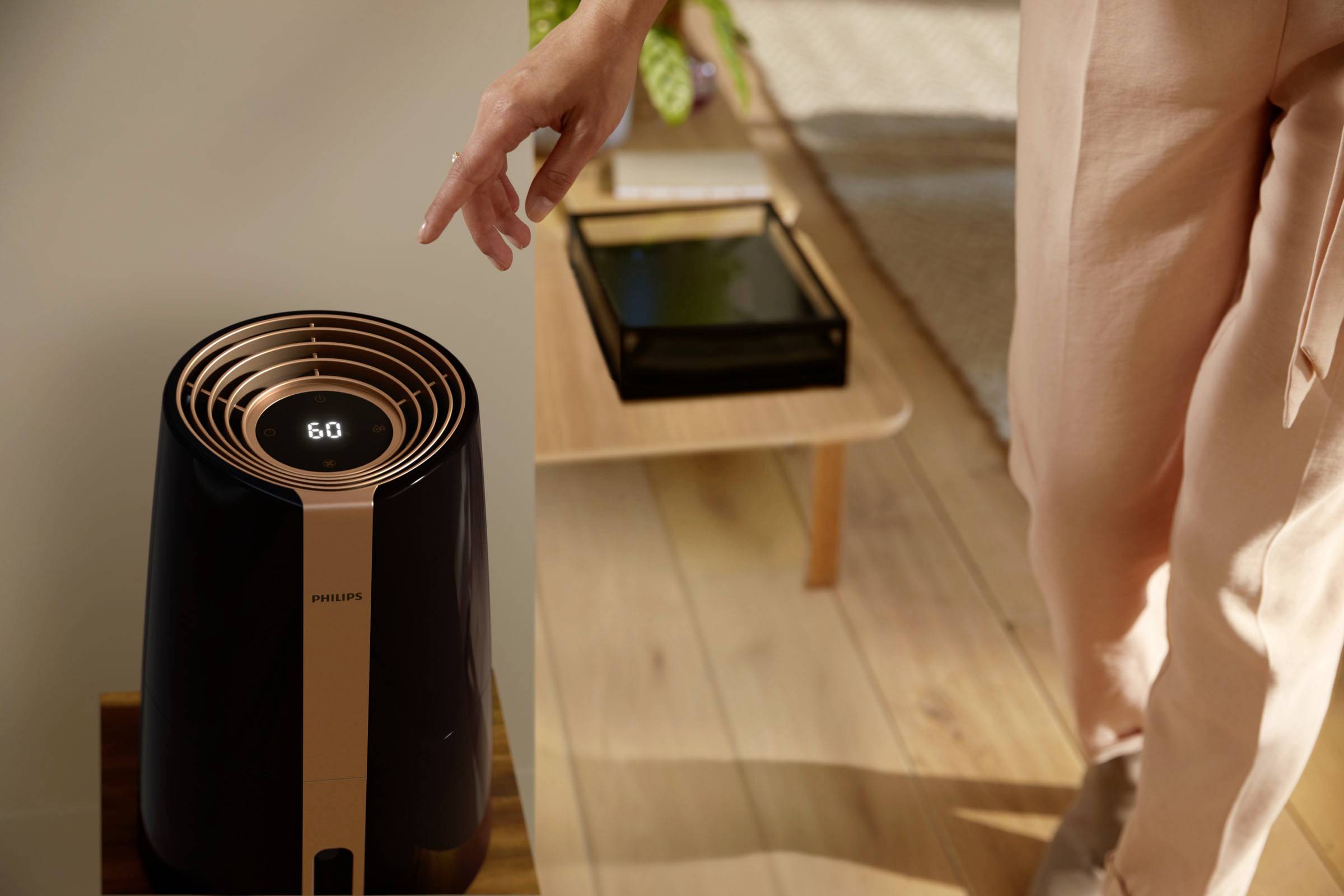 Philips 3000er Serie HU3918/10 Luftbefeuchter 1 St. Schwarz, Kupfer