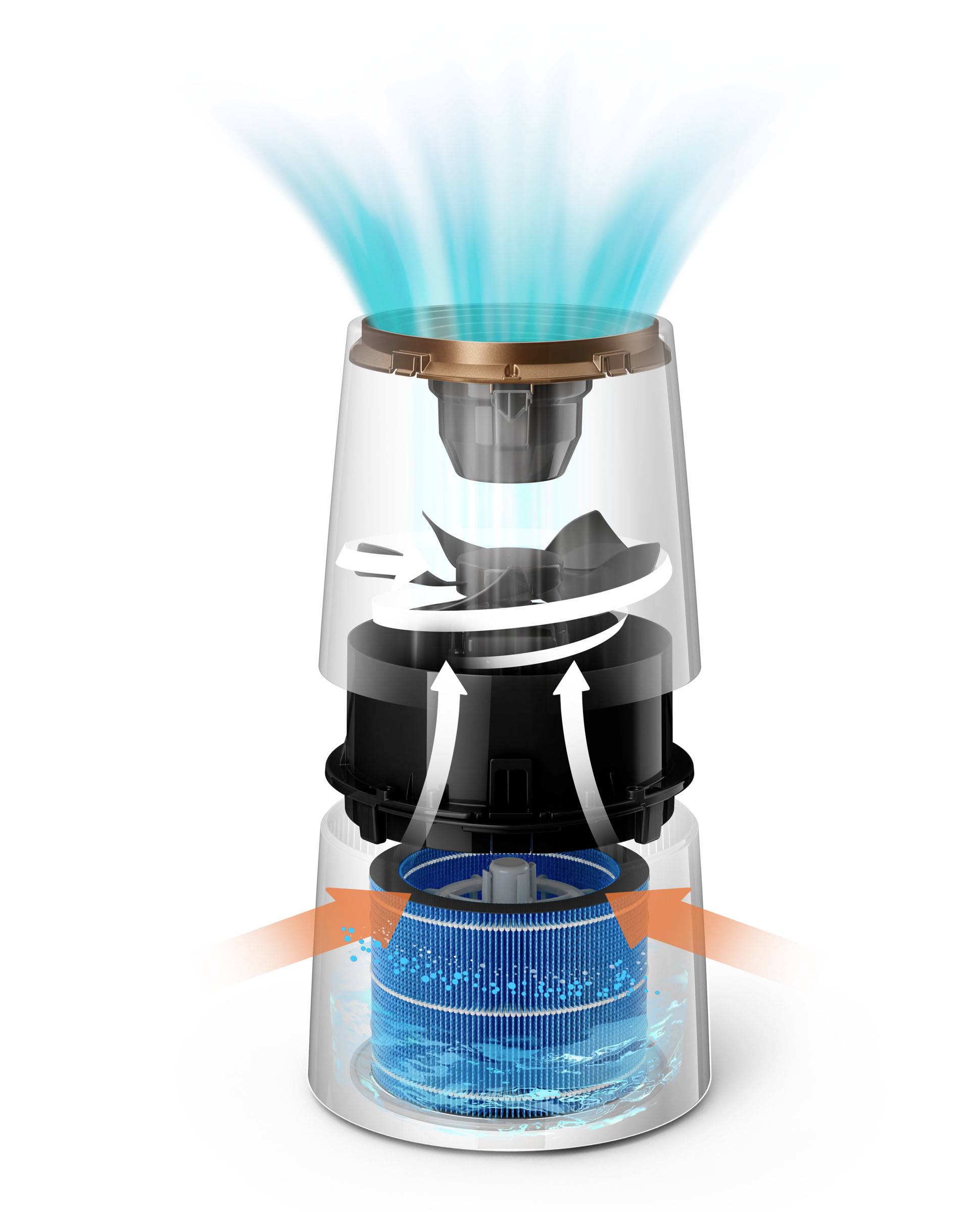 Philips 3000er Serie HU3918/10 Luftbefeuchter 1 St. Schwarz, Kupfer