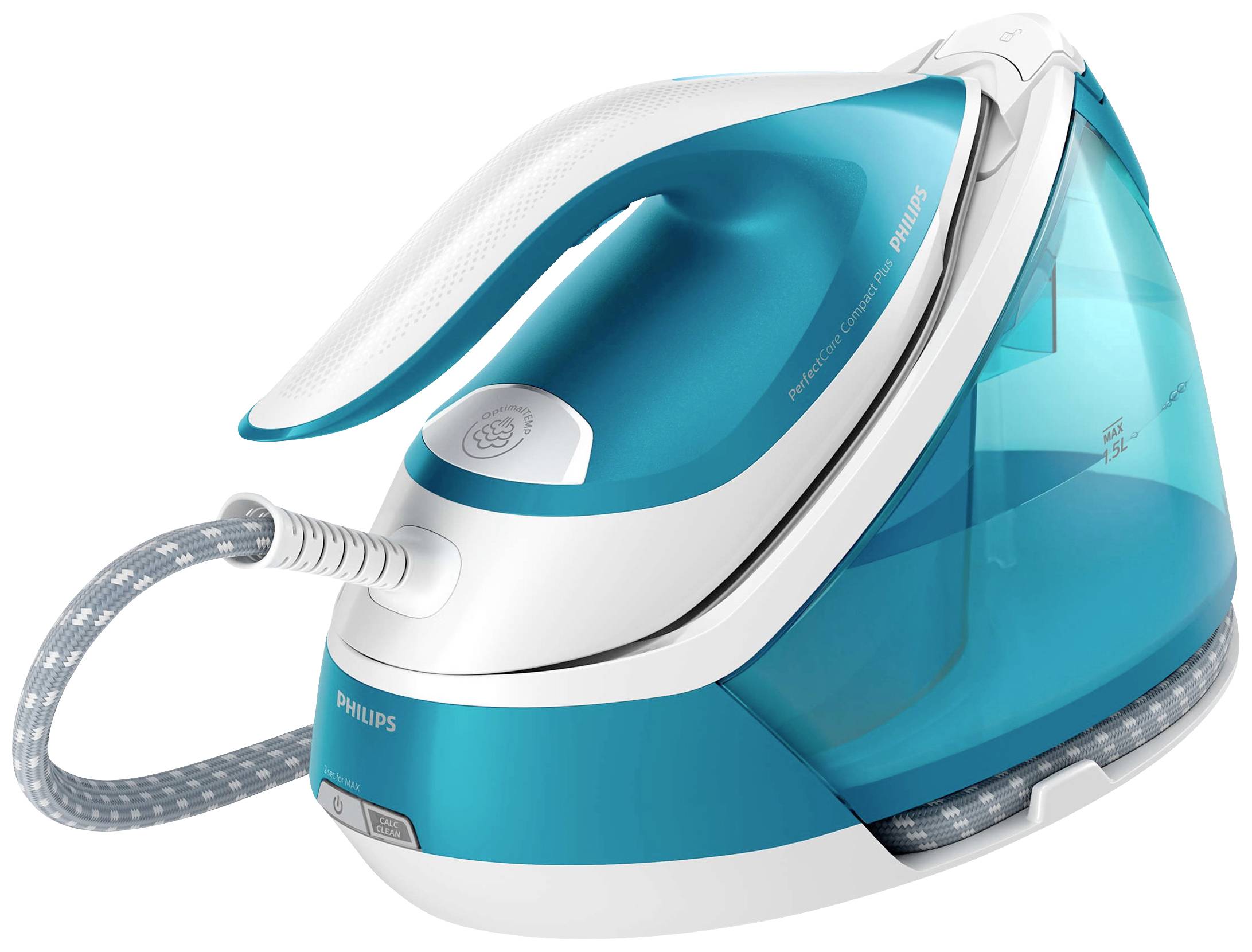 Philips PerfectCare Compact Plus GC7923/20 Dampfbügelstation 2400 W Hellblau, Weiß