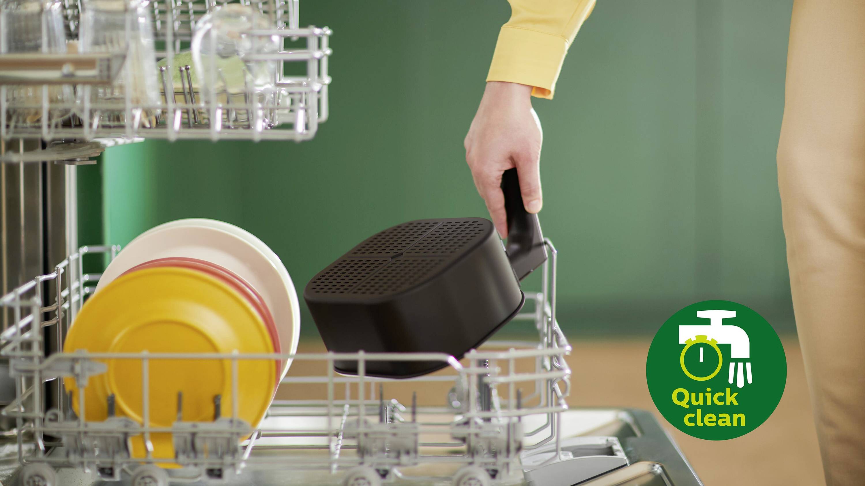 Philips Home Essential Compact HD9200/90 Heißluft-Fritteuse 4.1 l 1400 W Temperaturvorwahl, Timerfunktion Schwarz