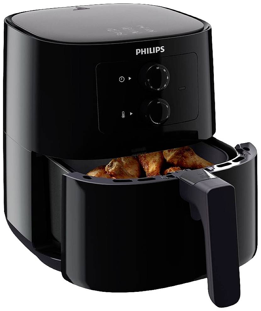 Philips Home Essential Compact HD9200/90 Heißluft-Fritteuse 4.1 l 1400 W Temperaturvorwahl, Timerfunktion Schwarz
