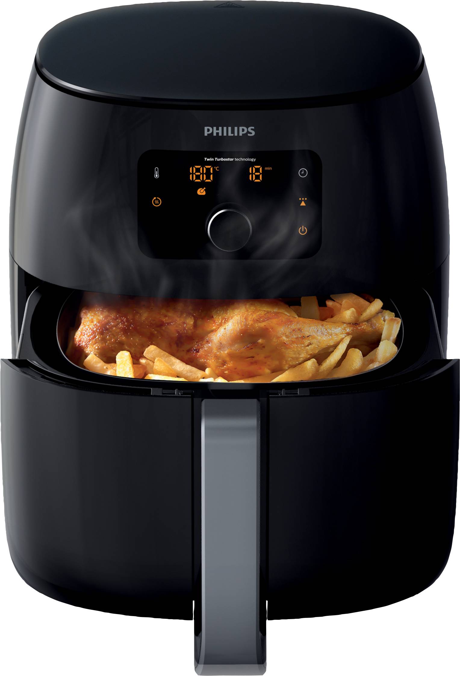 Philips Home Premium XXL HD9650/90 Heißluft-Fritteuse 1.4 kg 2225 W Temperaturvorwahl, Timerfunktion, mit Display Schwarz