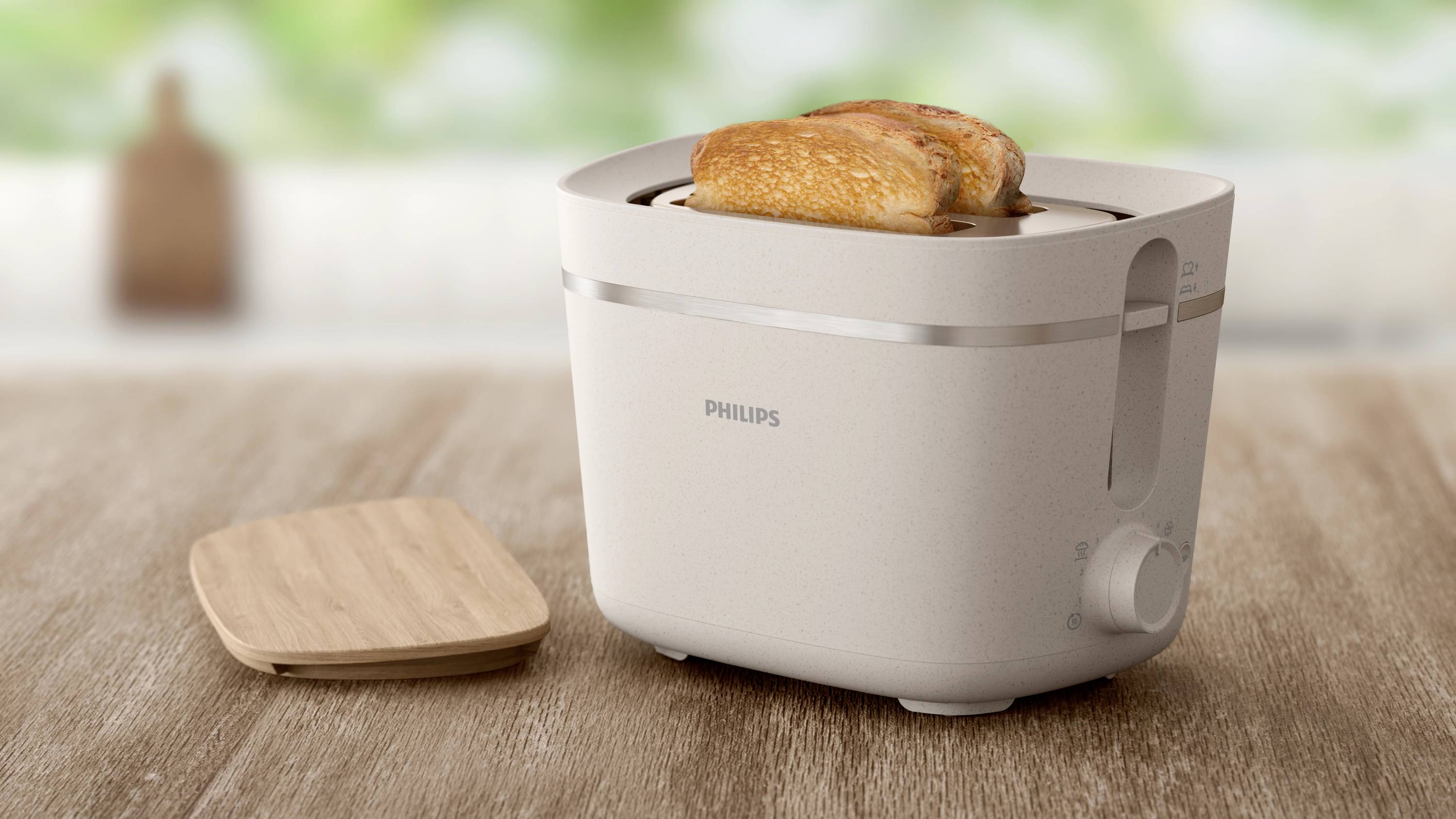 Philips Home Eco Conscious Edition 5000er Serie HD2640/10 Toaster Seidenweiß, Matt