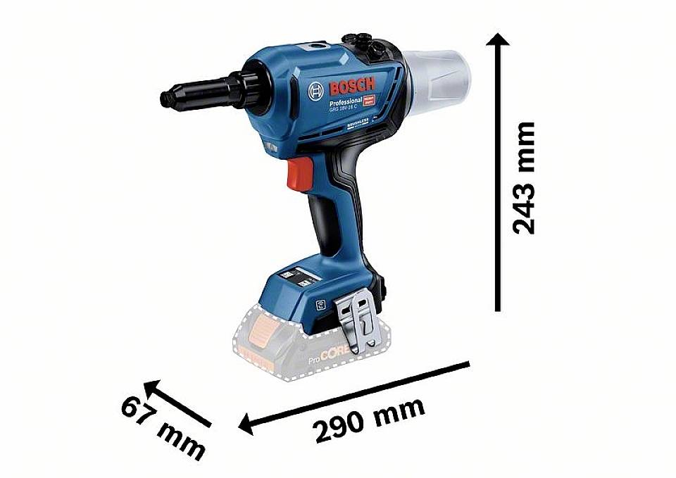 Bosch Professional GRG 18V-16 C 0.601.9K5.001 Akku-Nagler inkl. 2. Akku, inkl. Ladegerät, inkl. Koffer