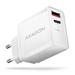 AXAGON ACU-PQ22W USB-Ladegerät Steckdose 2 x USB-A, USB-C® USB Power Delivery (USB-PD), Qualcomm Qu