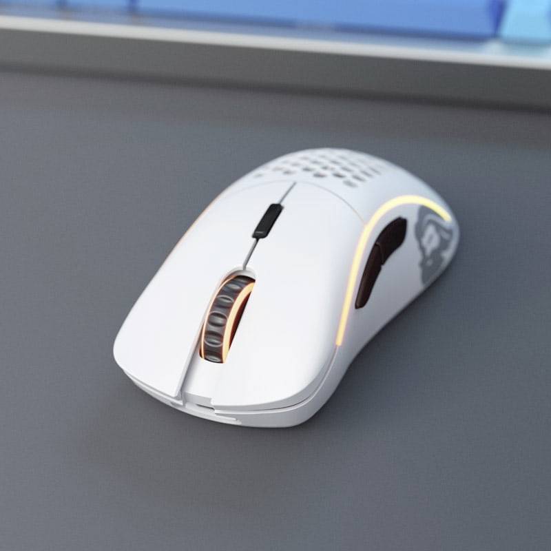 Glorious PC Gaming Race Model D Gaming-Maus Funk Weiß (matt) 6 Tasten 19000 dpi Beleuchtet