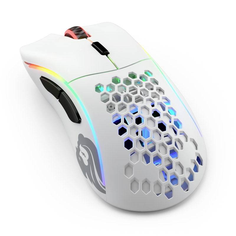 Glorious PC Gaming Race Model D Gaming-Maus Funk Weiß (matt) 6 Tasten 19000 dpi Beleuchtet