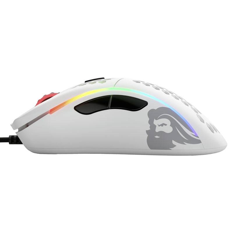 Glorious PC Gaming Race Model D Gaming-Maus Kabelgebunden Optisch Weiß (matt) 6 Tasten 12000 dpi Beleuchtet