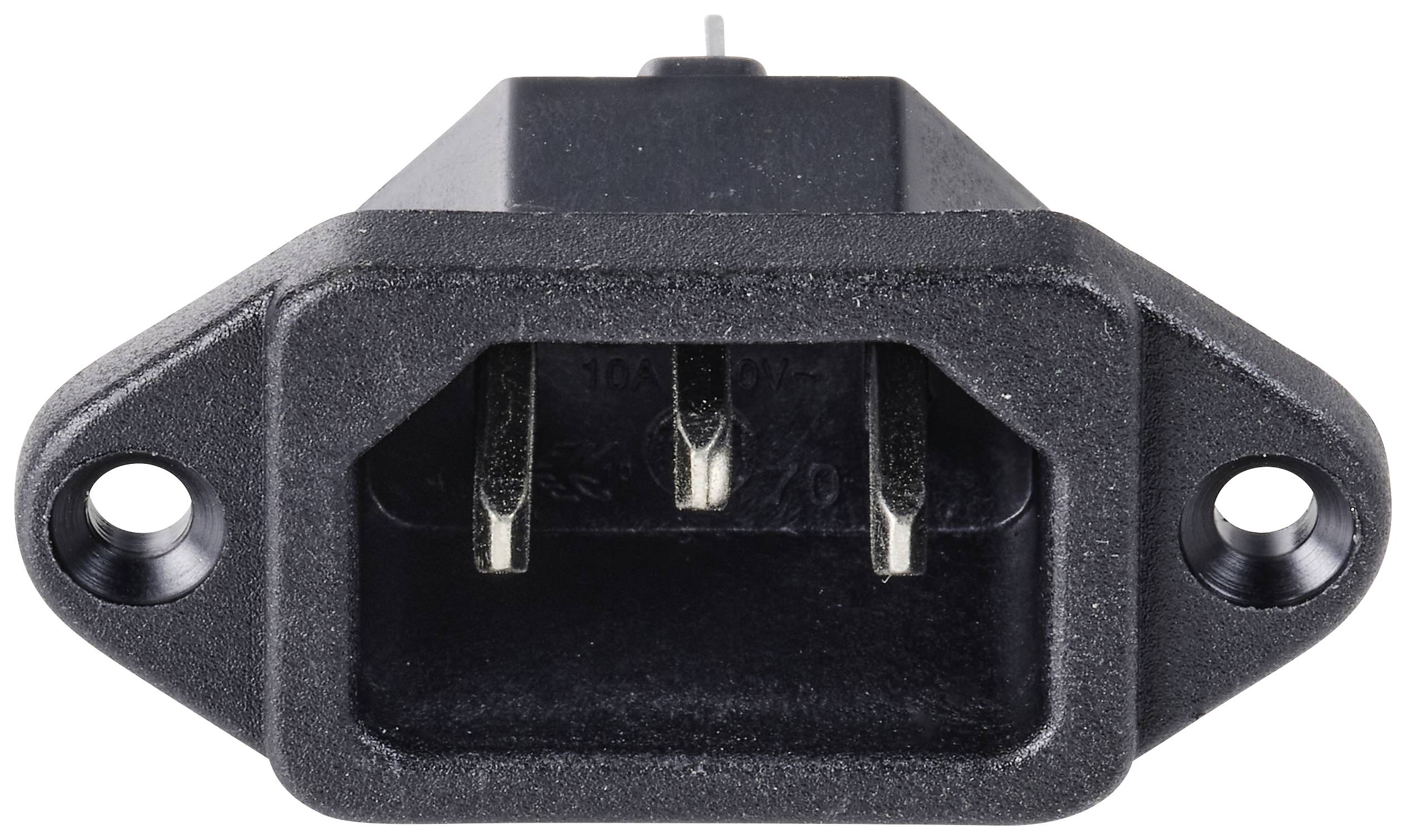 TRU COMPONENTS TC-10475840 Kaltgeräte-Steckverbinder C8 Stecker, Einbau vertikal Gesamtpolzahl: 3 10A Schwarz