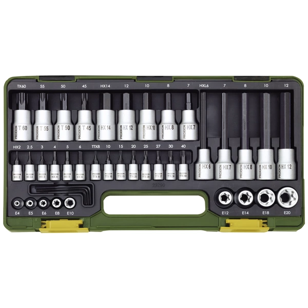 Proxxon Steckschlüssel-Bit-Einsatz-Set 1/2", 1/4" 42teilig 23290 Proxxon Steckschlüssel-Bit-Einsatz-Set 1/2", 1/4" 42teilig 23290