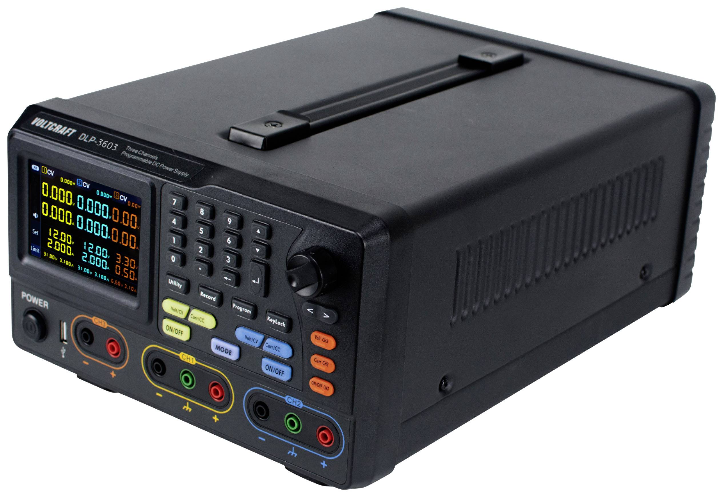 VOLTCRAFT DLP-3603 Labornetzgerät, einstellbar 0 - 60V 0 - 3A 378W RS-232, USB, LAN Slave-Funktion Anzahl Ausgänge 3 x