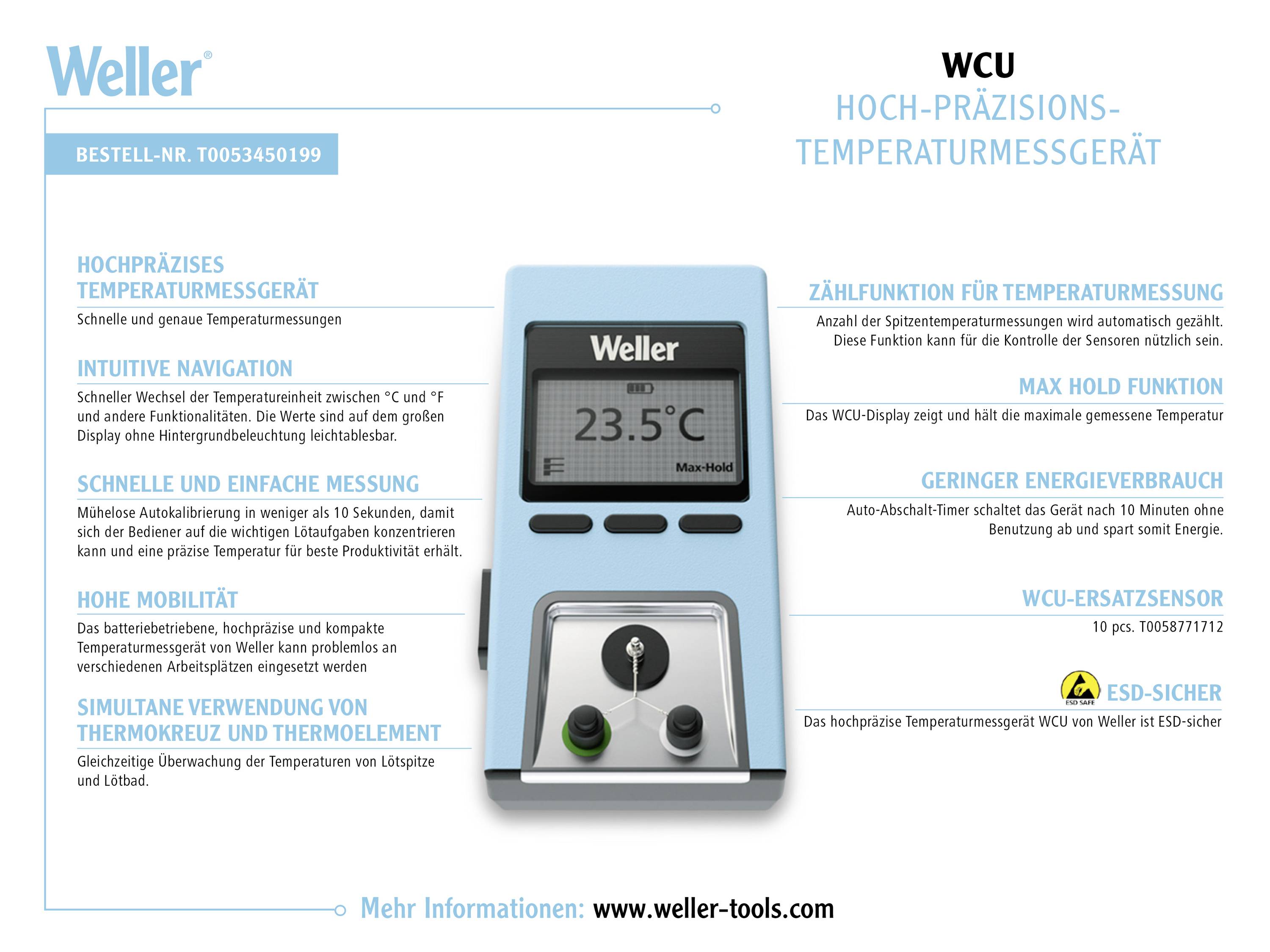 Weller T0053450199 Temperatur-Messgerät 0 - 400 °C
