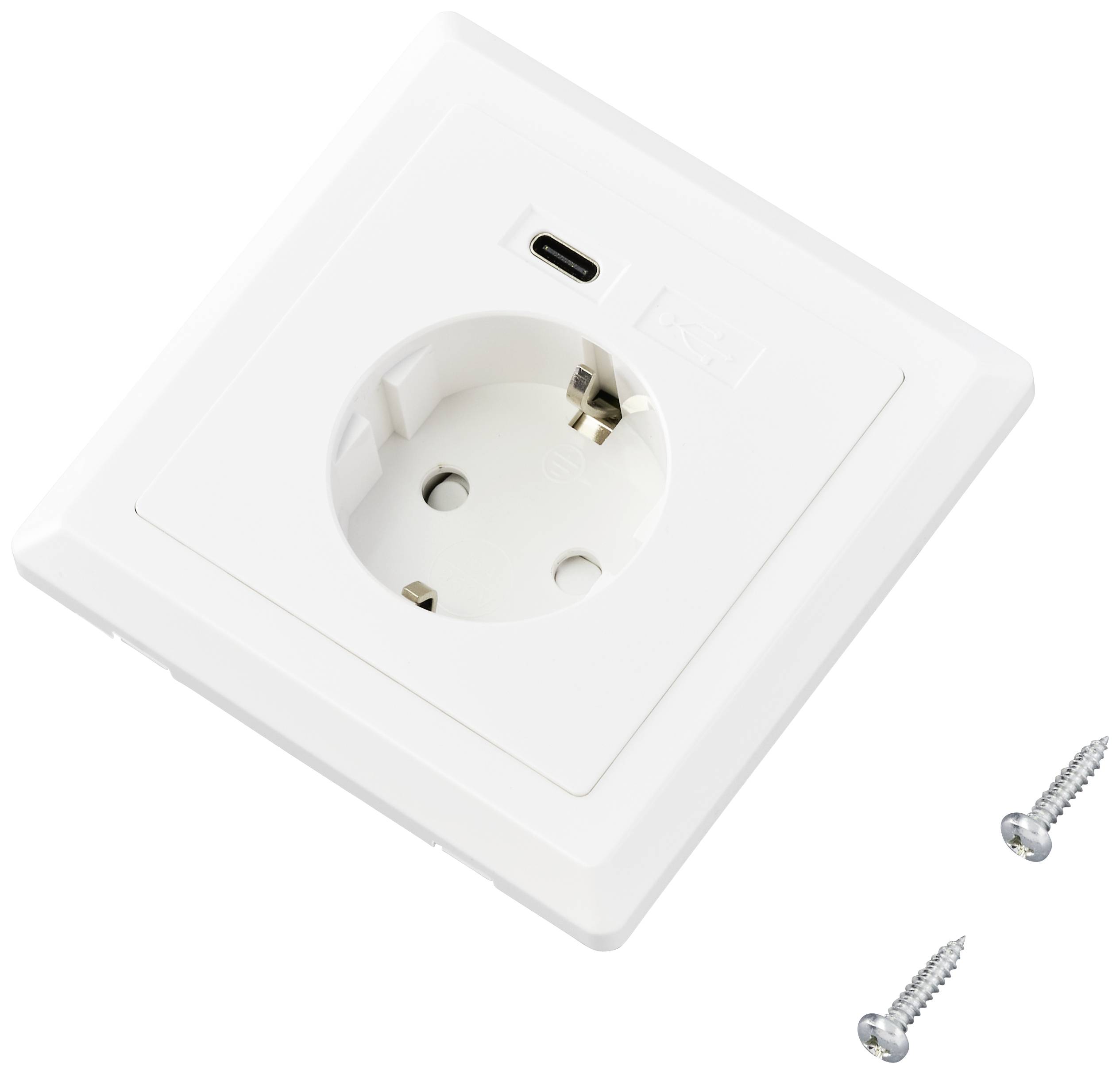 Sygonix SY-5238674 Unterputz-Steckdose Power Delivery, erhöhter Berührungsschutz, mit USB-C® Weiß