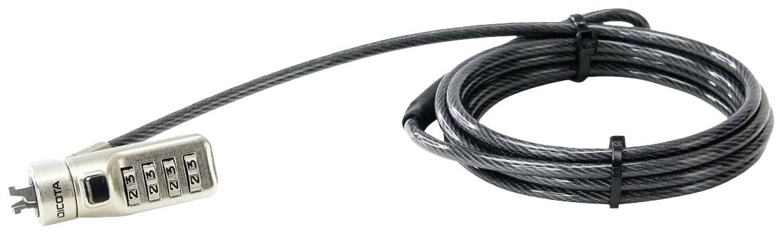 Dicota Laptopschloss Zahlenschloss Keine Schlüssel nötig 2 m D31933