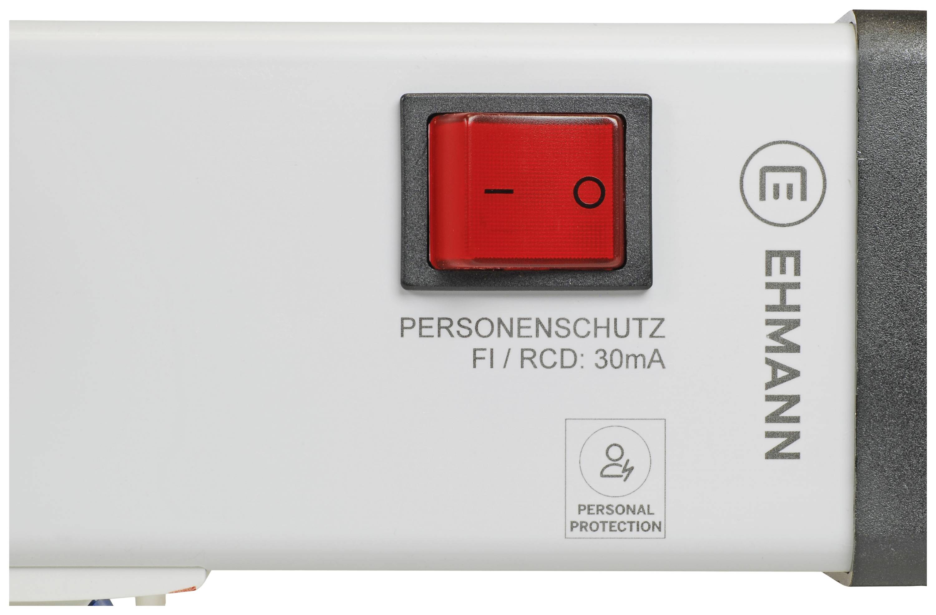 Ehmann 0221x00042303 Personenschutz-Steckdosenleiste Silber, Schwarz Schutzkontakt 1St.