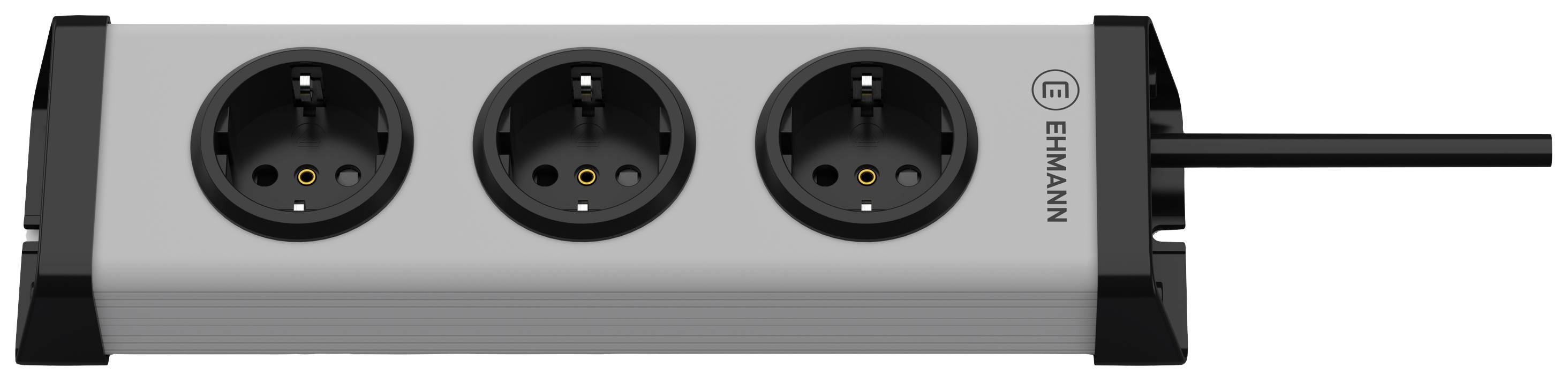 Ehmann 0200x00032303 Steckdosenleiste ohne Schalter Silber, Schwarz Schutzkontakt 1St.