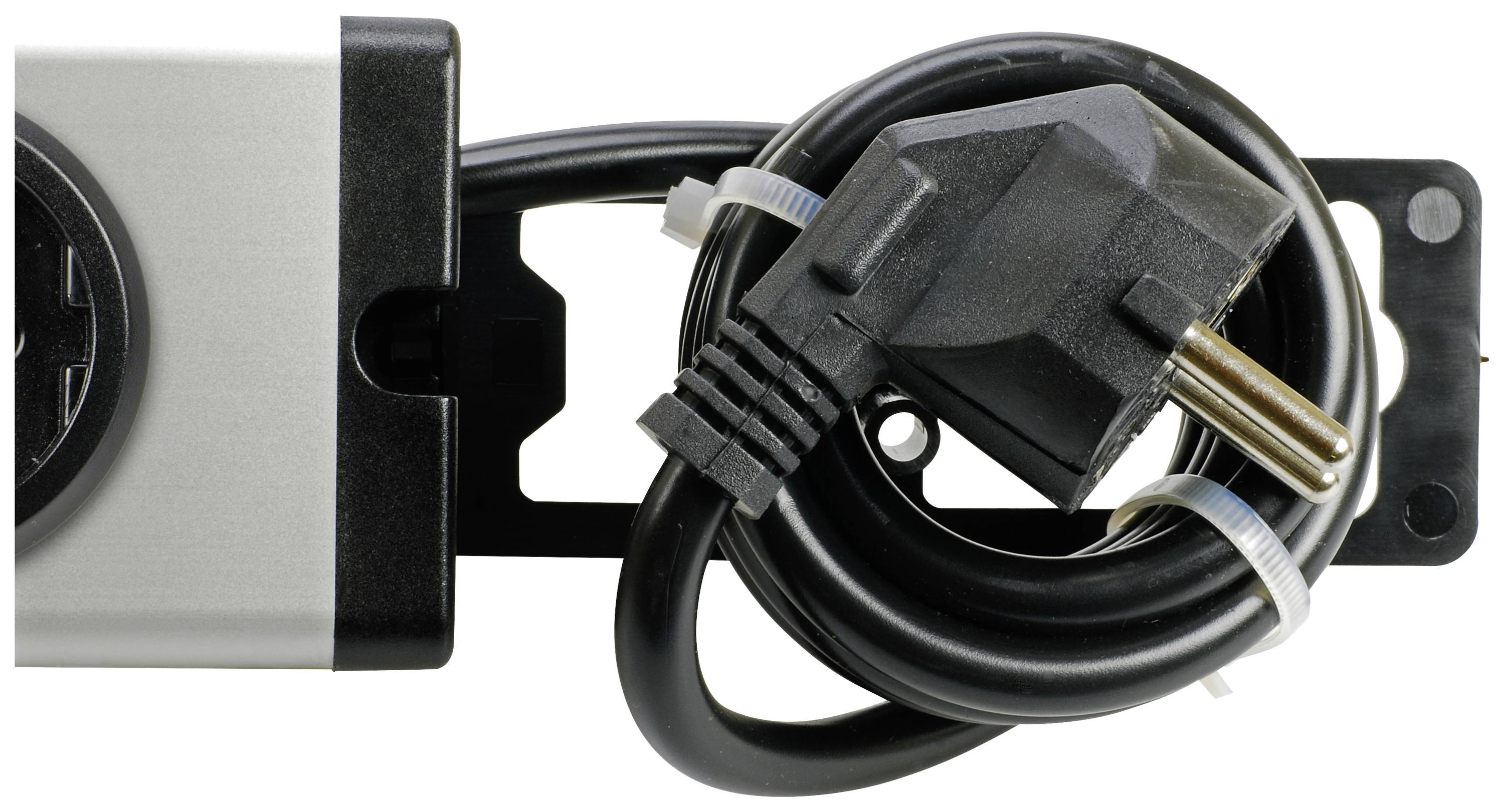 Ehmann 0601x0g02203301 Steckdosenleiste Silber, Schwarz Schutzkontakt 1St.