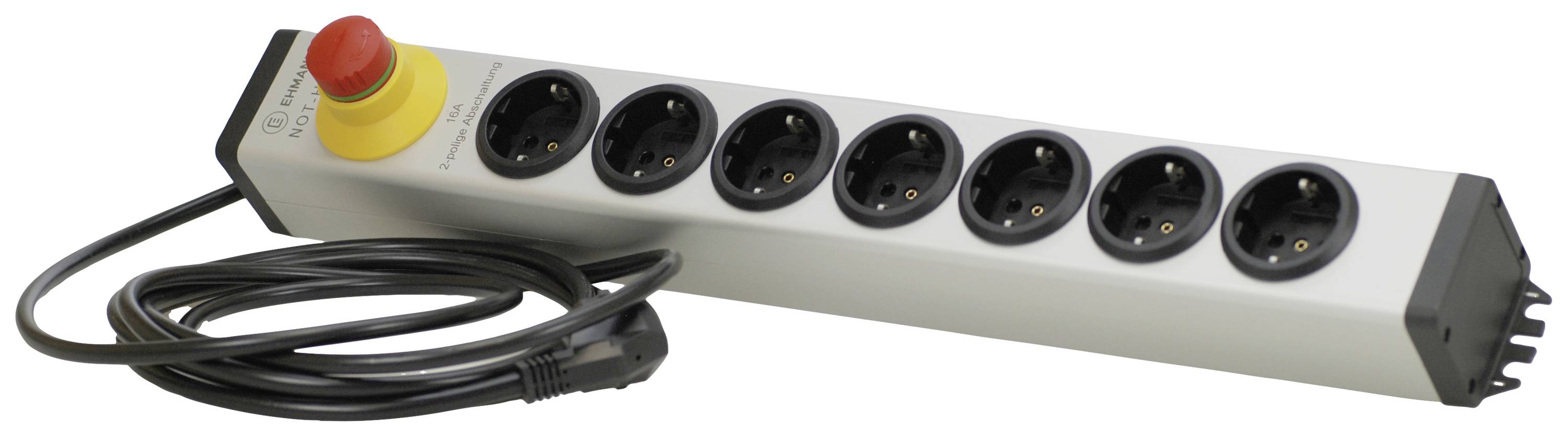 Ehmann 0819x00072033 Steckdosenleiste Silber, Schwarz Schutzkontakt 1St.