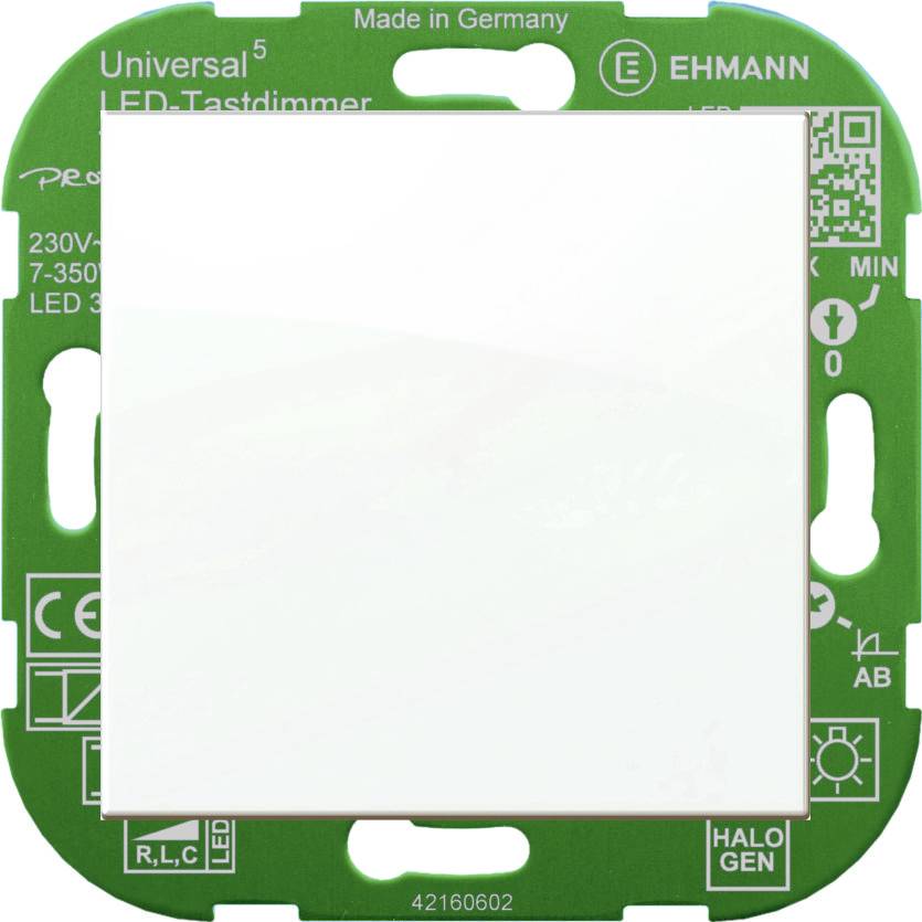 Ehmann 5592x0000 Universal-Dimmer Geeignet für Leuchtmittel: Glühlampe, LED-Lampe Weiß