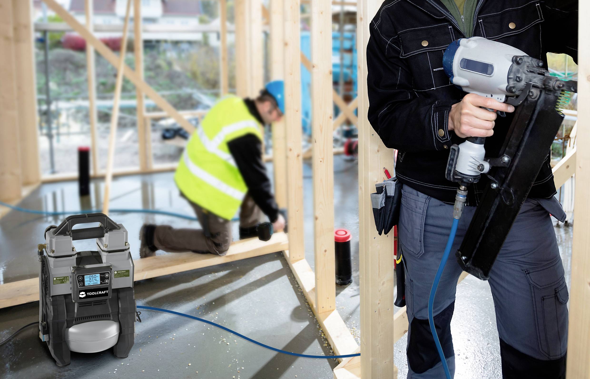 TOOLCRAFT TO-7858587 Druckluftkompressor 18 VDC/230 VAC 9 bar