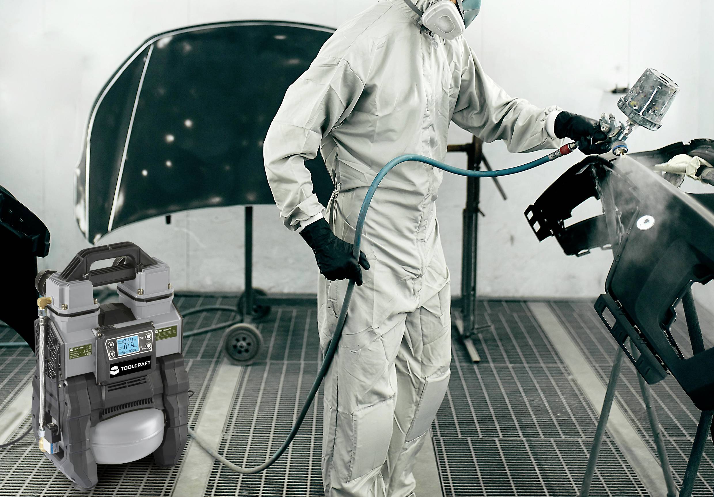 TOOLCRAFT TO-7858587 Druckluftkompressor 18 VDC/230 VAC 9 bar