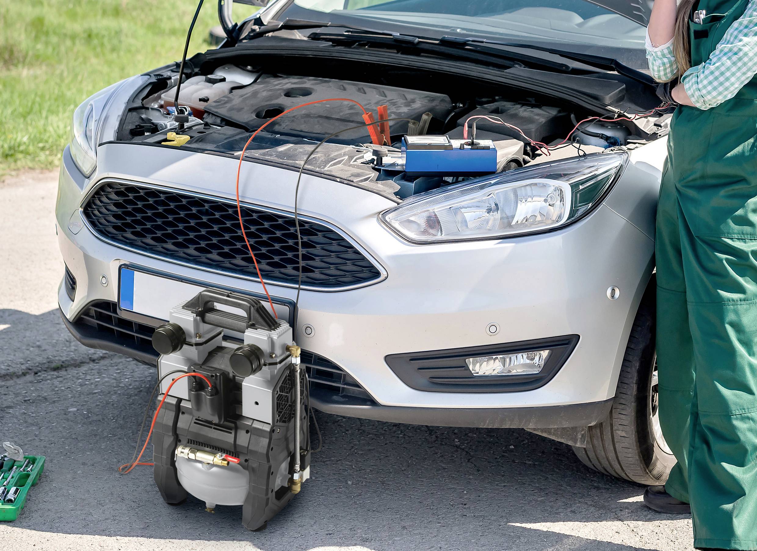 TOOLCRAFT TO-7858587 Druckluftkompressor 18 VDC/230 VAC 9 bar