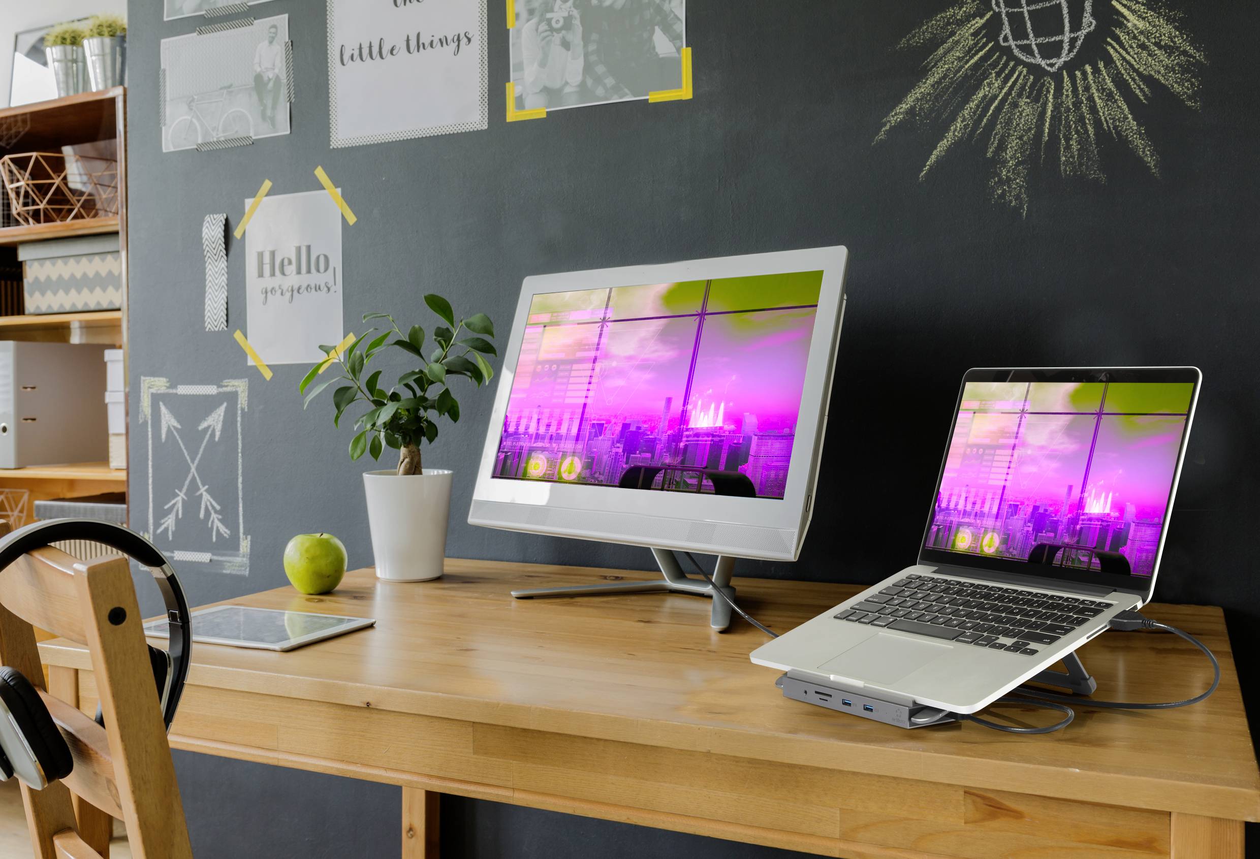 Renkforce RF-LLS-400 USB-C® Notebook Dockingstation / Ständer Passend für Marke Dockingstations: Universal, Apple USB-C® Power