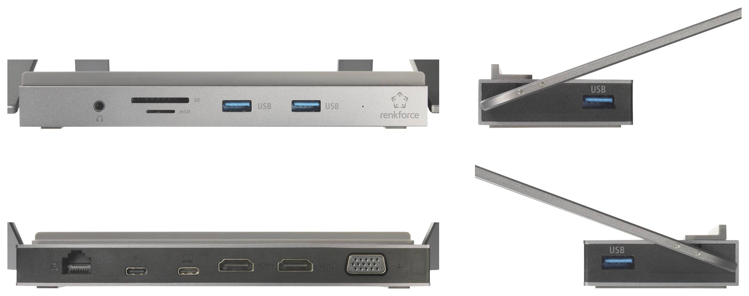 Renkforce RF-LLS-400 USB-C® Notebook Dockingstation / Ständer Passend für Marke Dockingstations: Universal, Apple USB-C® Power