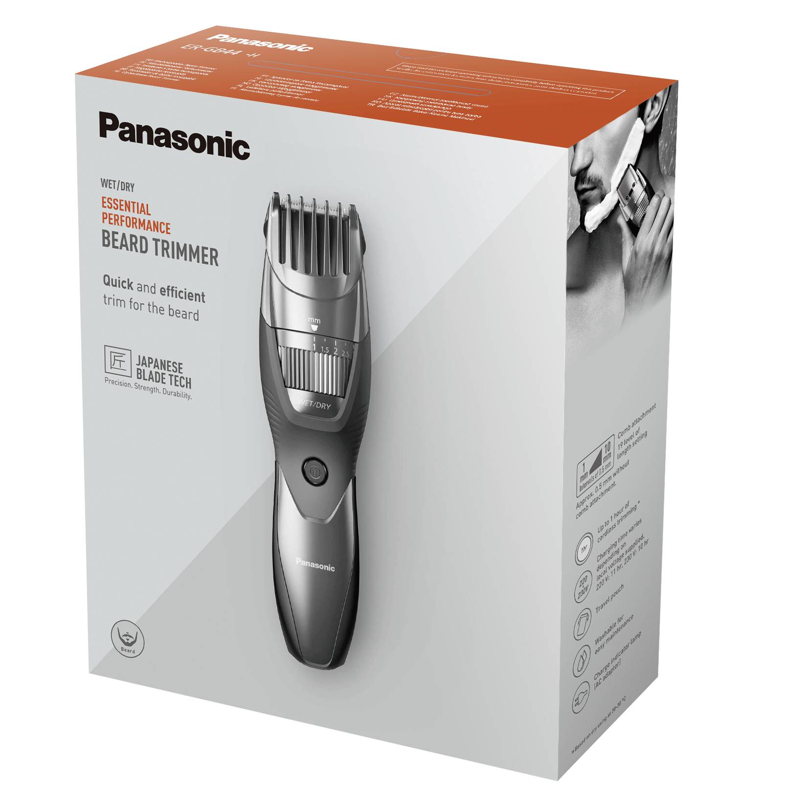 Panasonic ER-GB 44 Bartschneider abwaschbar Silber