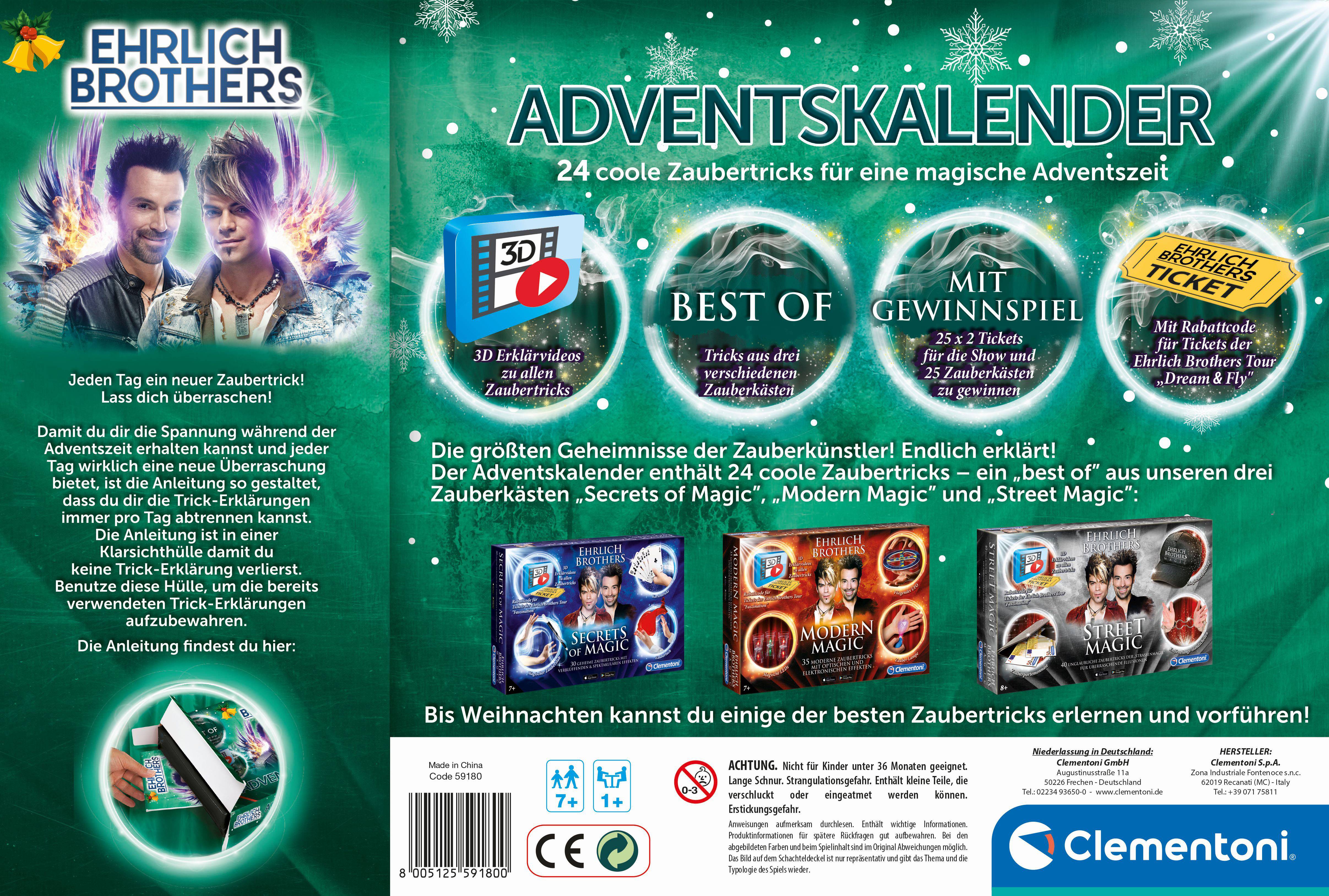 Clementoni Zaubern Adventskalender Altersklasse ab 7 Jahre