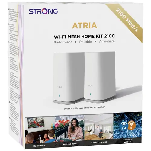Strong MESHKIT2100 2er-Pack Mesh-Netzwerk 2100MBit/s 2.4GHz, 5GHz Strong MESHKIT2100 2er-Pack Mesh-Netzwerk 2100MBit/s 2.4GHz, 5GHz