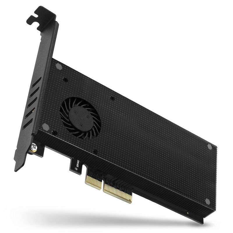 AXAGON PCEM2-DC 2 Port M.2 Controller PCIe x4 Passend für (SSD): M.2 PCIe NVMe SSD, M.2 SATA SSD Aktive Kühlung, inkl. Low-Profile Slotblech