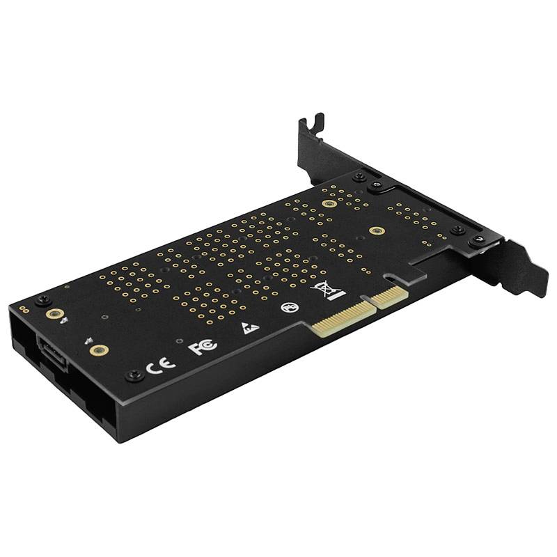 AXAGON PCEM2-DC 2 Port M.2 Controller PCIe x4 Passend für (SSD): M.2 PCIe NVMe SSD, M.2 SATA SSD Aktive Kühlung, inkl. Low-Profile Slotblech