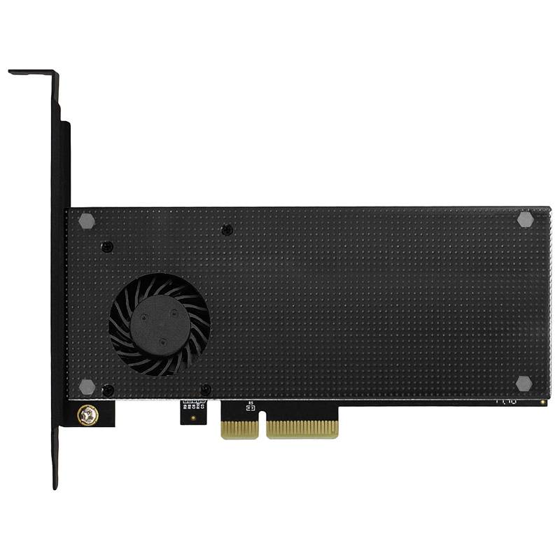 AXAGON PCEM2-DC 2 Port M.2 Controller PCIe x4 Passend für (SSD): M.2 PCIe NVMe SSD, M.2 SATA SSD Aktive Kühlung, inkl. Low-Profile Slotblech