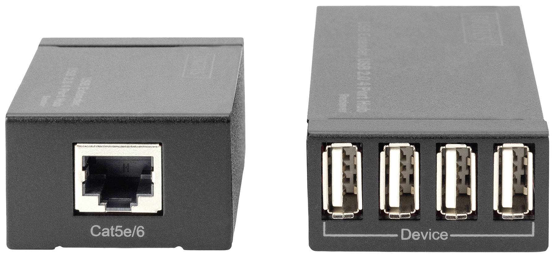Digitus USB 2.0 Adapter [1x USB 2.0, USB 2.0 Buchse B, RJ45-Buchse, RJ45-Buchse 8p8c - 4x USB 2.0