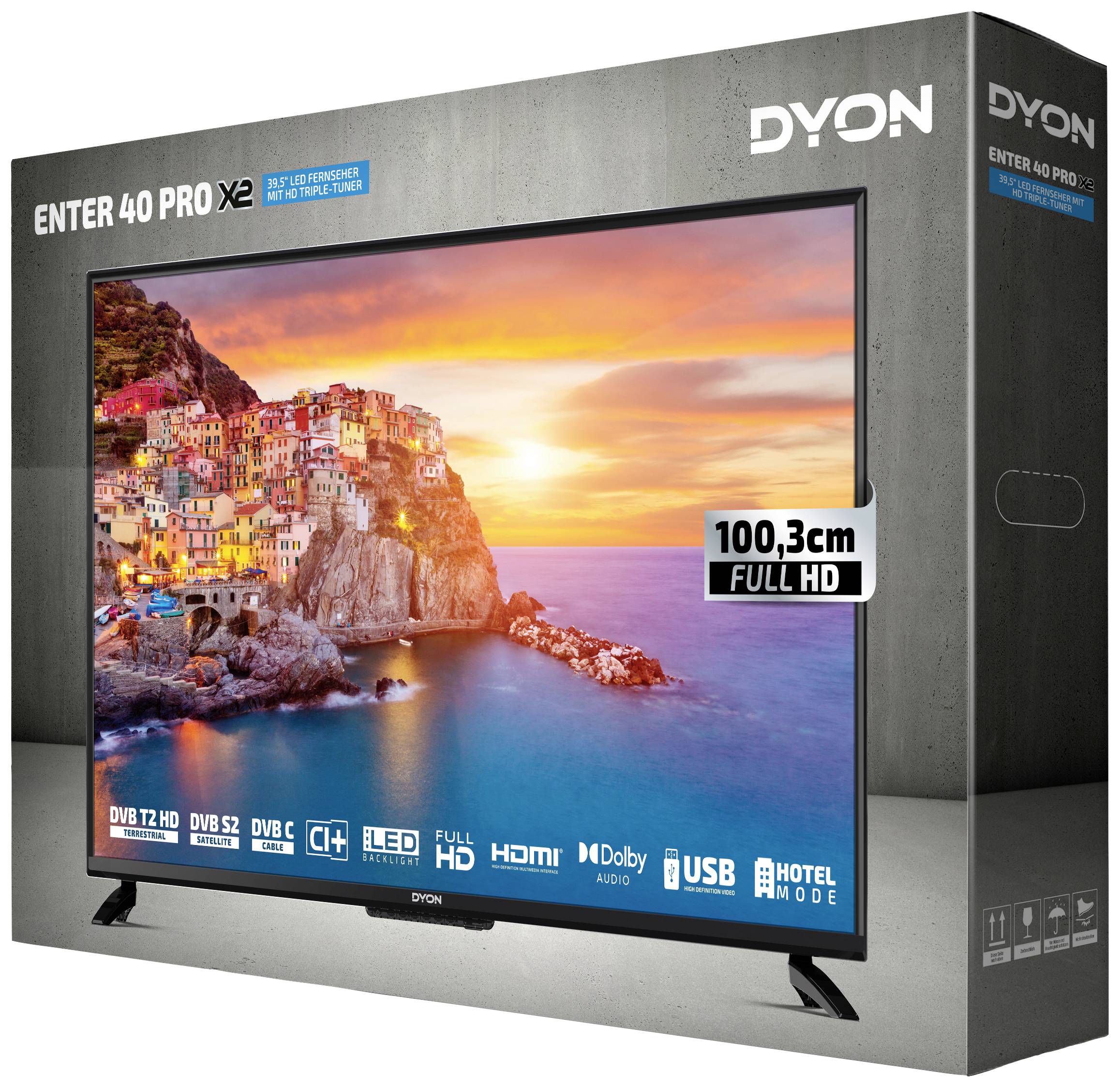 Dyon Enter 40 Pro X2 LED-TV 100.3cm 40 Zoll EEK G (A - G) DVB-T2, DVB-C, DVB-S, Full HD, CI+ Schwarz