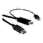 Roline HDMI / DisplayPort / USB Anschlusskabel DisplayPort Stecker, HDMI-A Stecker, USB-A Stecker 2.00m Schwarz 11.04.5992