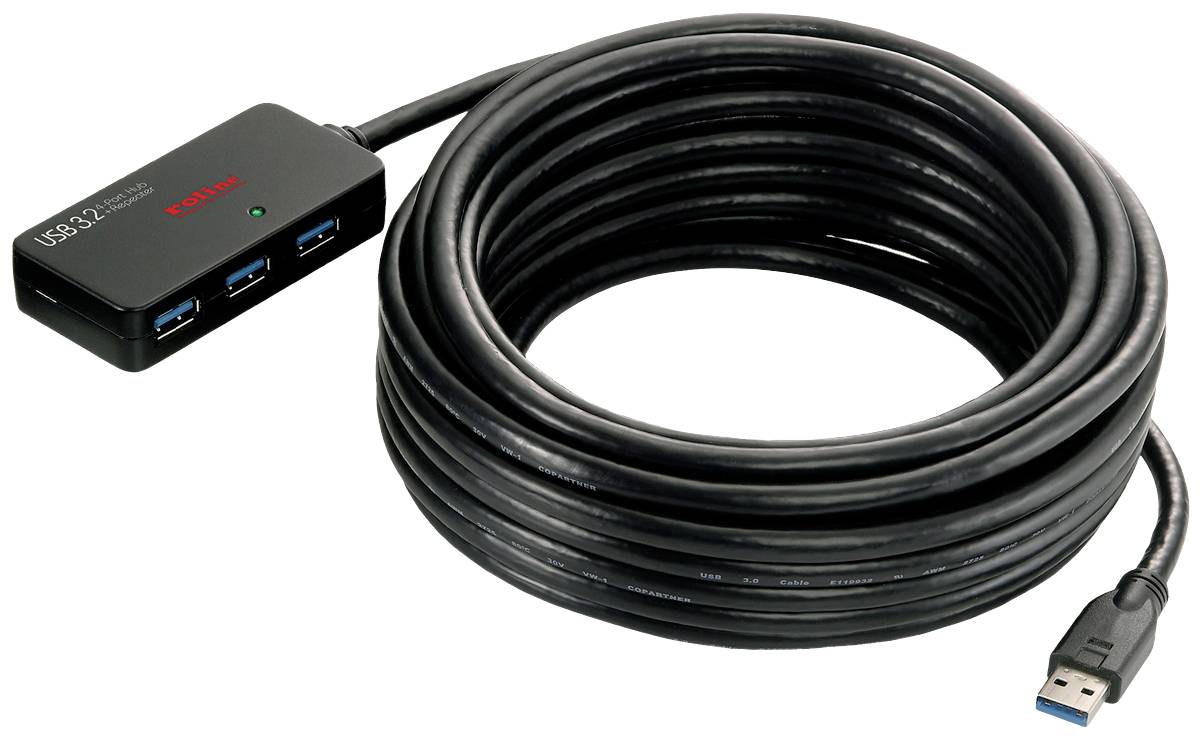 USB 3.0-Verlängerungskabel mit vier Anschlüssen und langem Kabel.