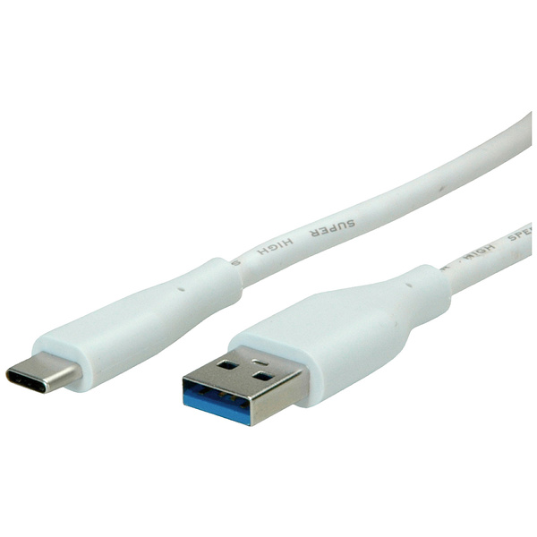 Value USB-Kabel USB 3.2 Gen1 (USB 3.0 / USB 3.1 Gen1) USB-A Stecker, USB-C® Stecker 3.00m Weiß Geschirmt 11.99.9036
