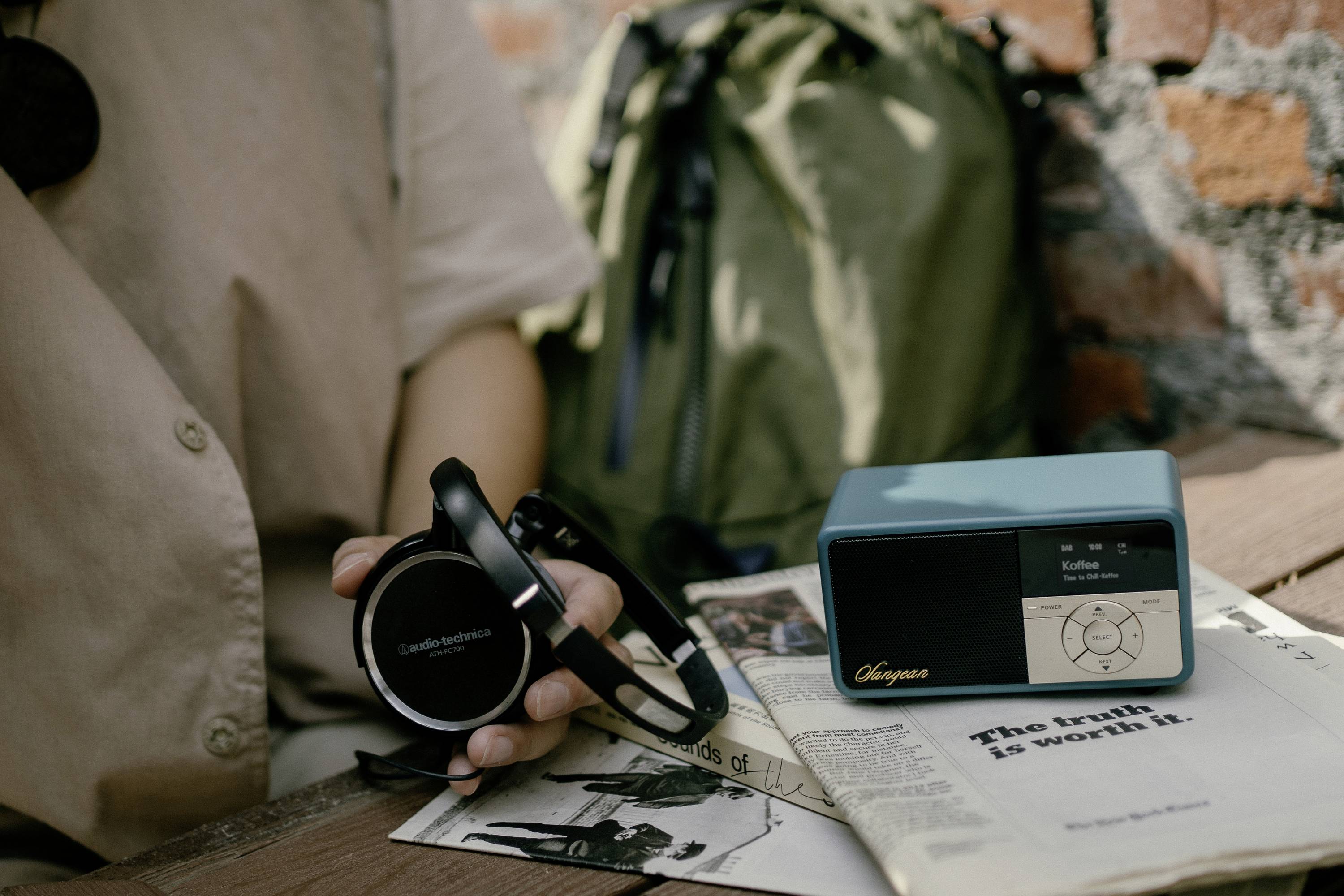 Sangean DDR-7X Tischradio DAB+, UKW AUX, Bluetooth® Tastensperre, wiederaufladbar Grün