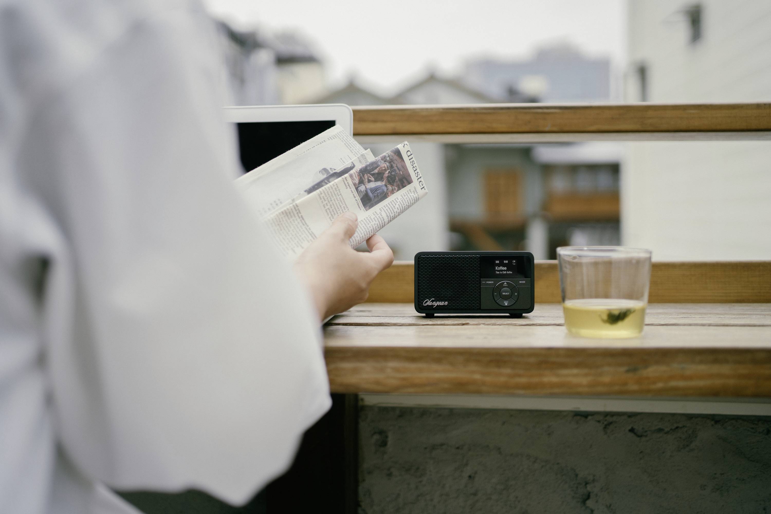 Sangean DDR-7X Tischradio DAB+, UKW AUX, Bluetooth® Tastensperre, wiederaufladbar Schwarz