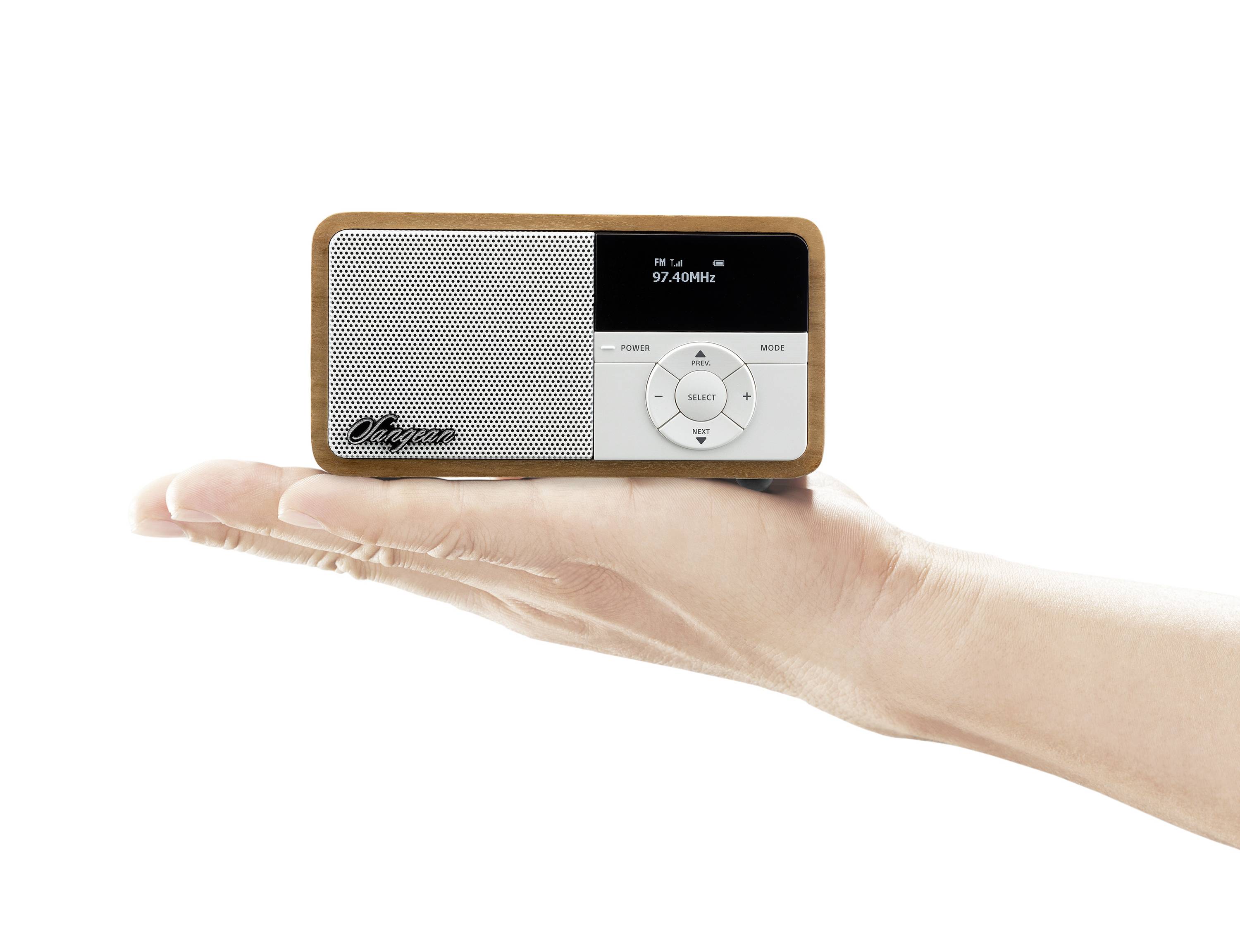 Sangean DDR-7X Tischradio DAB+, UKW AUX, Bluetooth® Tastensperre, wiederaufladbar Holz (hell)