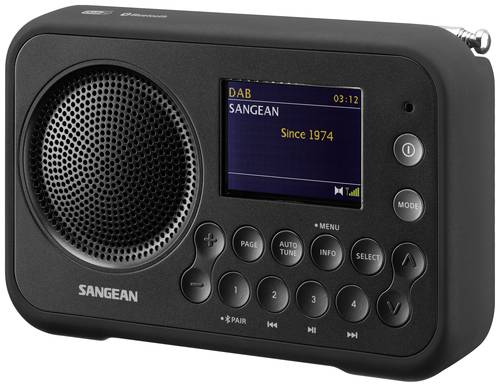 Sangean DPR 76BT Taschenradio DAB , UKW AUX, Bluetooth® Tastensperre Grau  - Onlineshop Voelkner