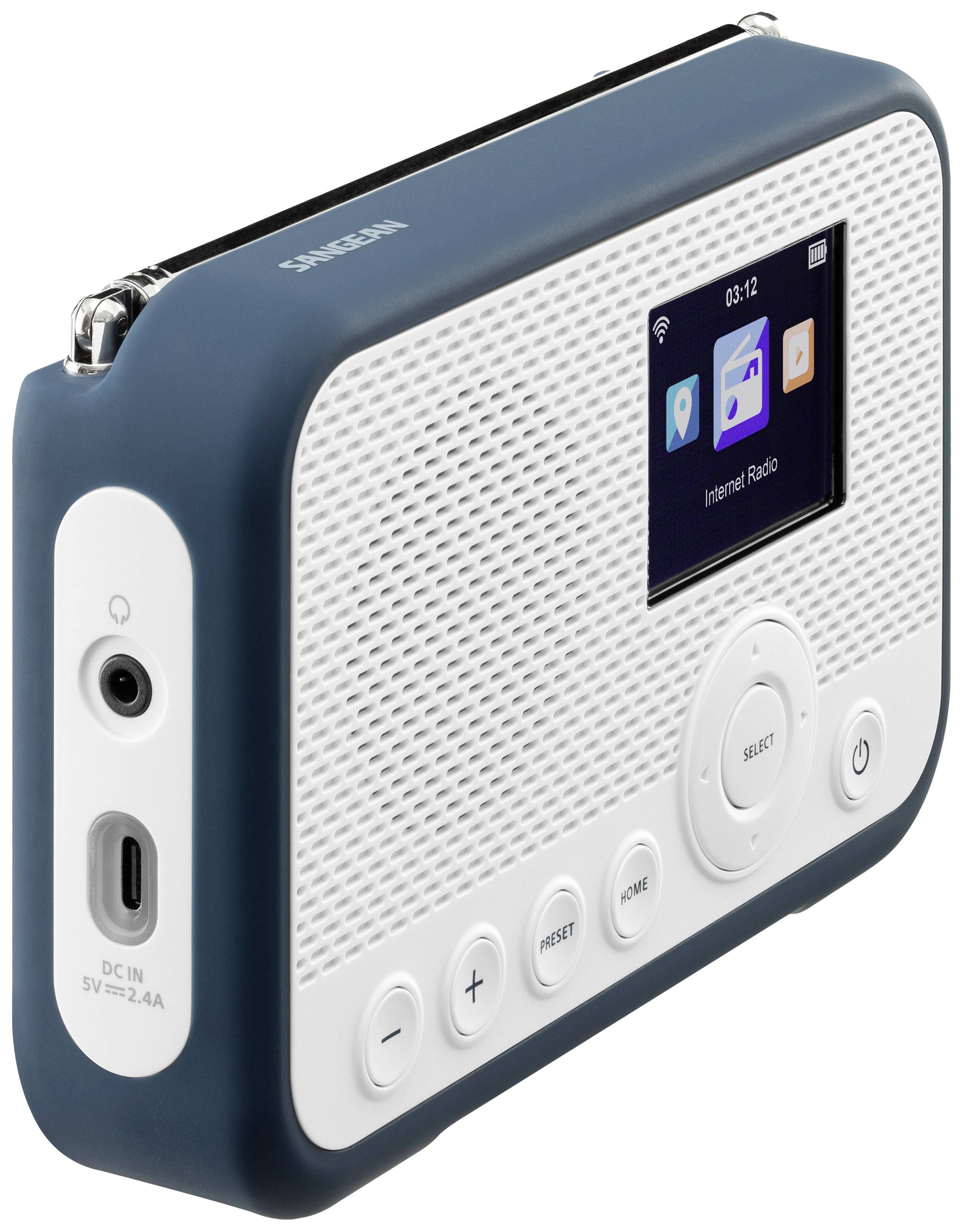 Sangean WFR-39 Internet Taschenradio Internet, DAB, UKW Internetradio, UKW, WLAN Spotify, Weckfunkt