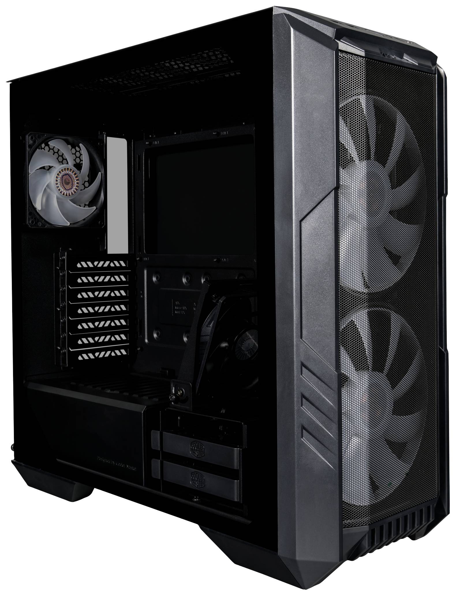 Cooler Master HAF 500 Midi-Tower PC-Gehäuse Schwarz 3 Vorinstallierte LED Lüfter, Seitenfenster, Staubfilter