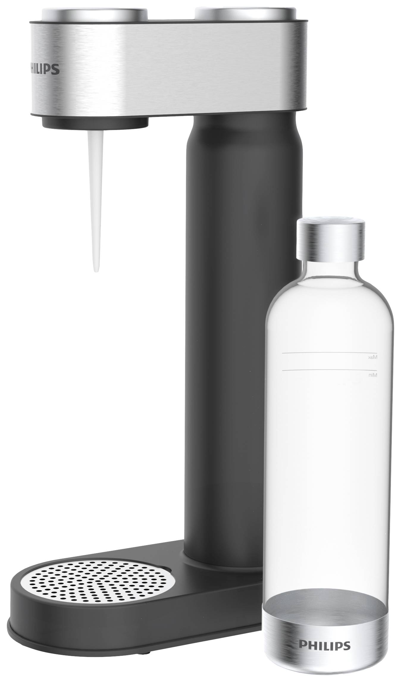 Philips Home Wassersprudler Aqua Soda Maker schwarz Grundgerät, und 1 CO2-Zylinder, inkl. 1 PET-Flasche