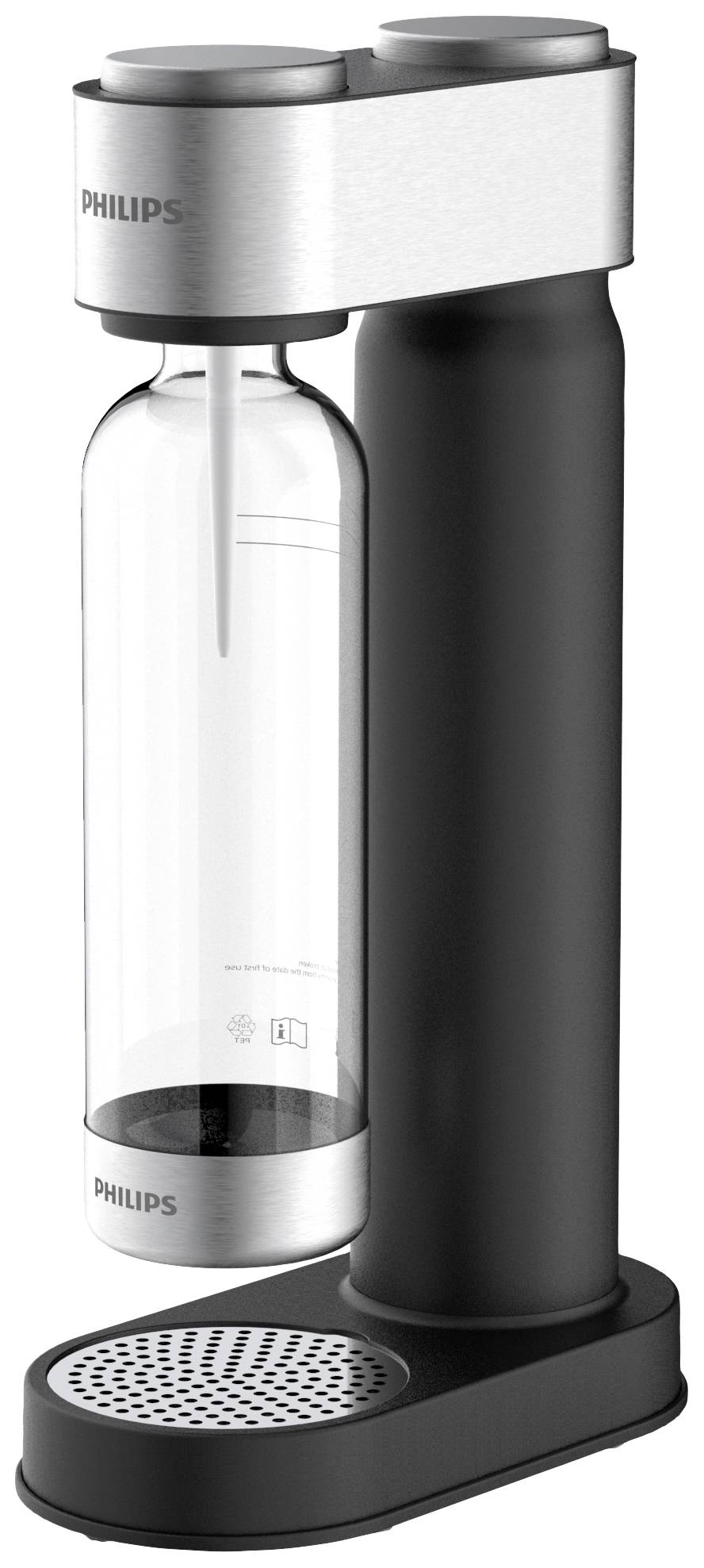 Philips Home Wassersprudler Aqua Soda Maker schwarz Grundgerät, und 1 CO2-Zylinder, inkl. 1 PET-Flasche