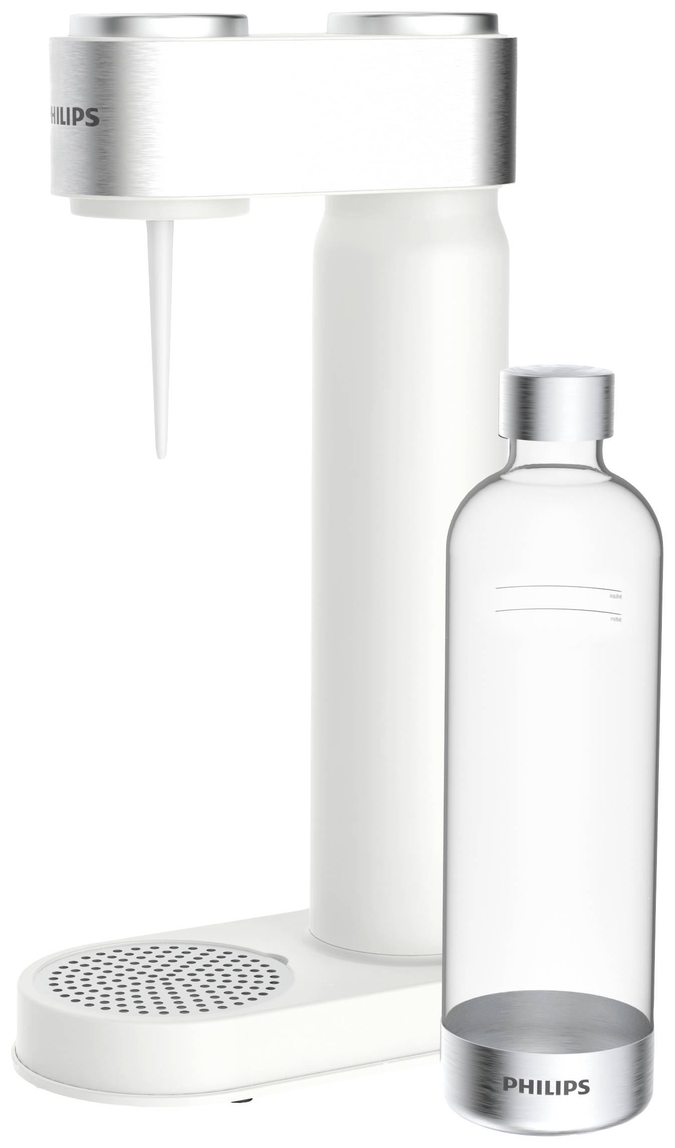 Philips Home Wassersprudler Aqua Soda Maker weiß Grundgerät, und 1 CO2-Zylinder, inkl. 1 PET-Flasche